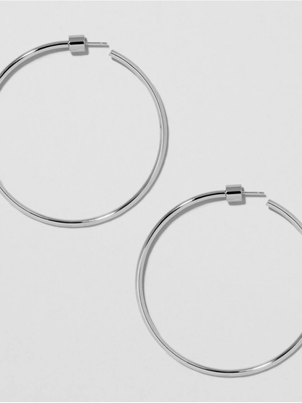 Jennifer Fisher 2” Silver Hoops with original Pouch